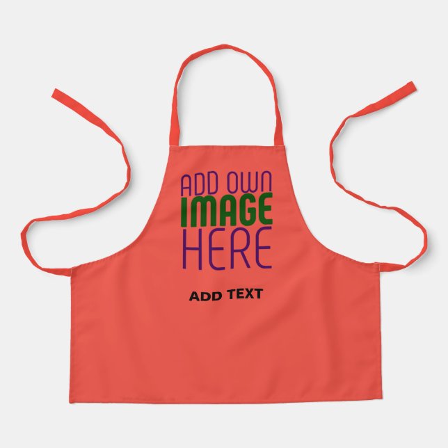 MODERN EDITABLE RED ORANGE IMAGE TEXT TEMPLATE APRON (Front)