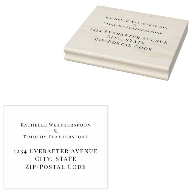 Modern Editable Return Address Rubber Stamp (Stamped)