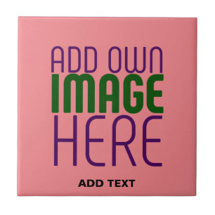 MODERN EDITABLE SALMON PINK IMAGE TEXT TEMPLATE TILE