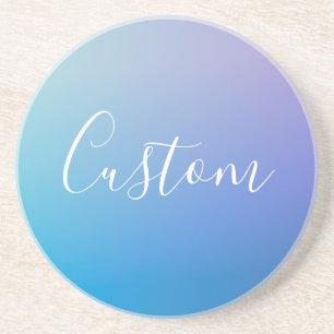 Modern Editable Script Writing   Colourful Ombre Coaster
