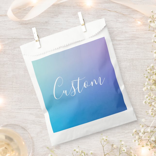 Modern Editable Script Writing | Colourful Ombre Favour Bag (Clipped)