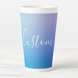 Modern Editable Script Writing   Colourful Ombre Latte Mug