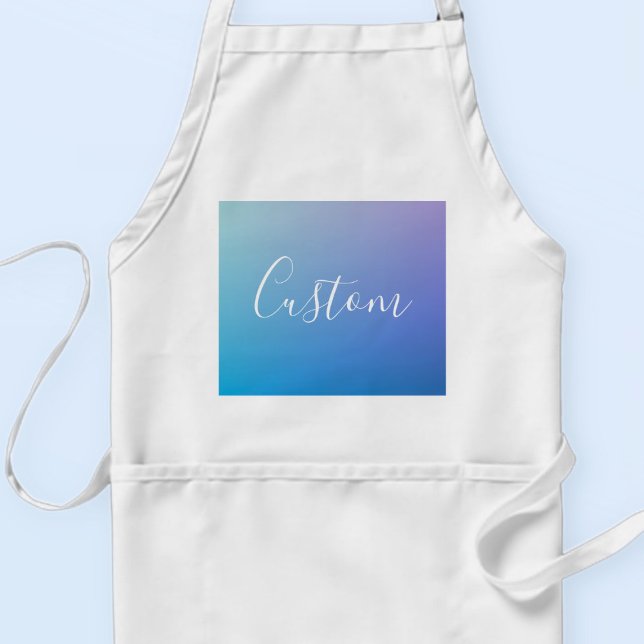 Modern Editable Script Writing | Colourful Ombre Standard Apron (Creator Uploaded)