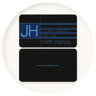 Modern Editable Shapes & Colours   Blue and Black Business Card