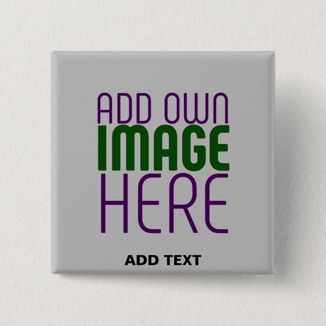 MODERN EDITABLE SIMPLE ASH IMAGE TEXT TEMPLATE 2 INCH SQUARE BUTTON (Front)