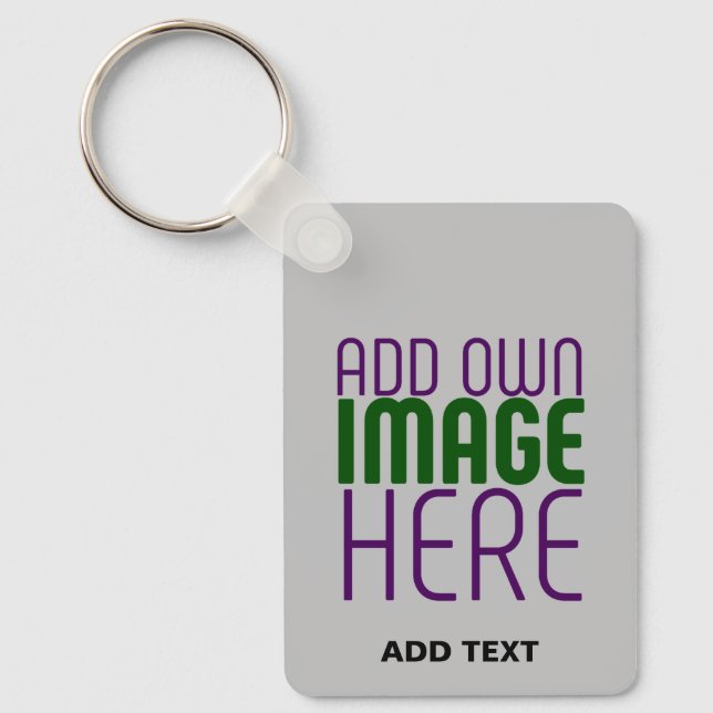 MODERN EDITABLE SIMPLE ASH IMAGE TEXT TEMPLATE KEYCHAIN (Front)