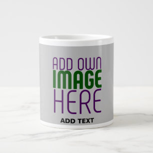 MODERN EDITABLE SIMPLE ASH IMAGE TEXT TEMPLATE LARGE COFFEE MUG