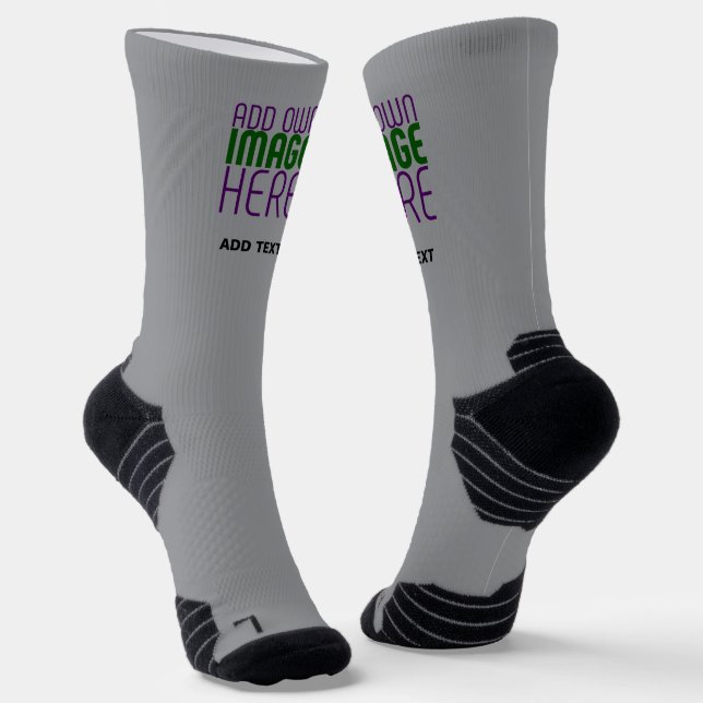 MODERN EDITABLE SIMPLE ASH IMAGE TEXT TEMPLATE SOCKS (Angled)