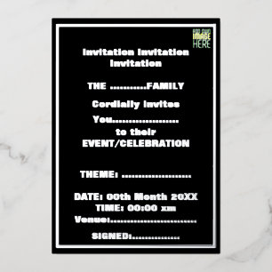 MODERN EDITABLE SIMPLE BLACK IMAGE TEXT TEMPLATE