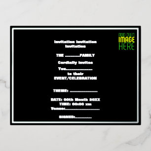 MODERN EDITABLE SIMPLE BLACK IMAGE TEXT TEMPLATE