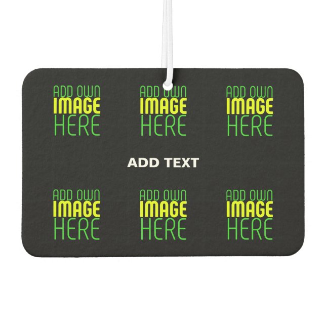 MODERN EDITABLE SIMPLE BLACK IMAGE TEXT TEMPLATE AIR FRESHENER (Front)