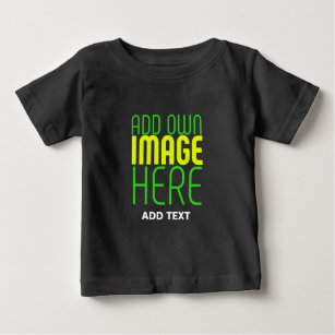 MODERN EDITABLE SIMPLE BLACK IMAGE TEXT TEMPLATE BABY T-Shirt