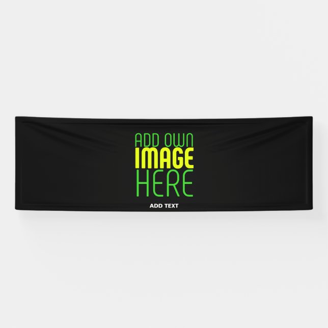 MODERN EDITABLE SIMPLE BLACK IMAGE TEXT TEMPLATE BANNER (Horizontal)