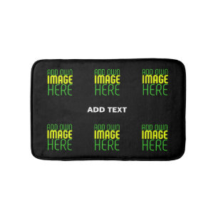 MODERN EDITABLE SIMPLE BLACK IMAGE TEXT TEMPLATE BATH MAT