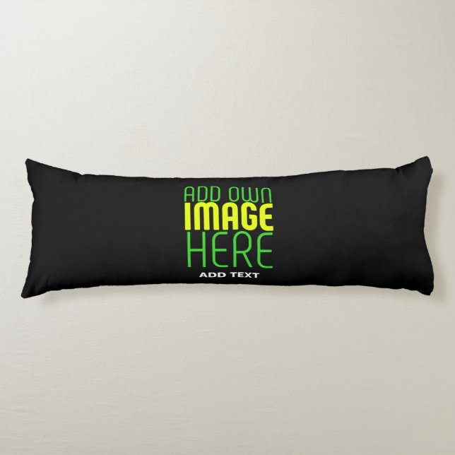 MODERN EDITABLE SIMPLE BLACK IMAGE TEXT TEMPLATE BODY PILLOW (Front)
