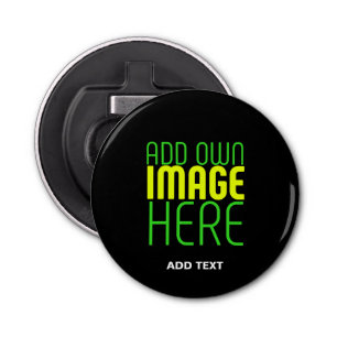 MODERN EDITABLE SIMPLE BLACK IMAGE TEXT TEMPLATE BOTTLE OPENER