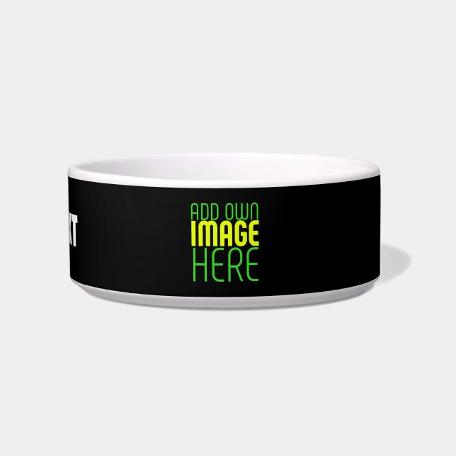 MODERN EDITABLE SIMPLE BLACK IMAGE TEXT TEMPLATE BOWL (Front)