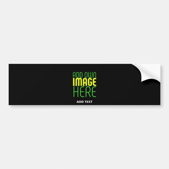 MODERN EDITABLE SIMPLE BLACK IMAGE TEXT TEMPLATE BUMPER STICKER (Front)