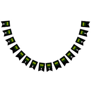 MODERN EDITABLE SIMPLE BLACK IMAGE TEXT TEMPLATE BUNTING FLAGS