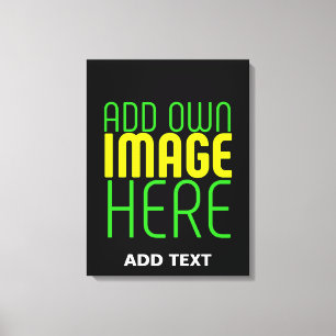MODERN EDITABLE SIMPLE BLACK IMAGE TEXT TEMPLATE CANVAS PRINT