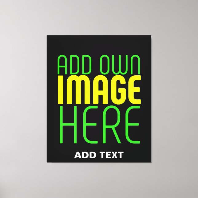 MODERN EDITABLE SIMPLE BLACK IMAGE TEXT TEMPLATE CANVAS PRINT (Front)
