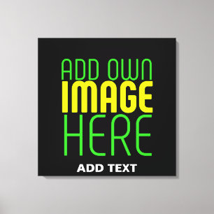 MODERN EDITABLE SIMPLE BLACK IMAGE TEXT TEMPLATE CANVAS PRINT