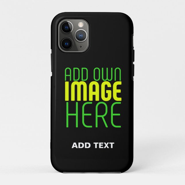MODERN EDITABLE SIMPLE BLACK IMAGE TEXT TEMPLATE Case-Mate iPhone CASE (Back)