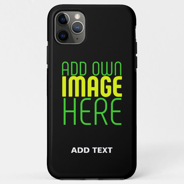 MODERN EDITABLE SIMPLE BLACK IMAGE TEXT TEMPLATE Case-Mate iPhone CASE (Back)