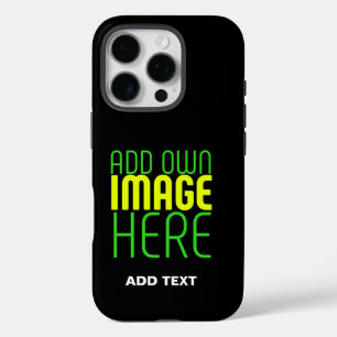 MODERN EDITABLE SIMPLE BLACK IMAGE TEXT TEMPLATE iPhone 16 PRO CASE