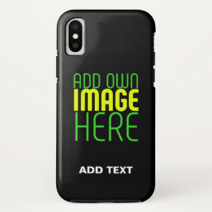 MODERN EDITABLE SIMPLE BLACK IMAGE TEXT TEMPLATE iPhone XS CASE