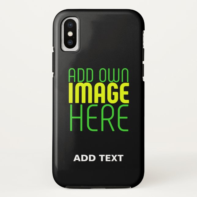 MODERN EDITABLE SIMPLE BLACK IMAGE TEXT TEMPLATE Case-Mate iPhone CASE (Back)