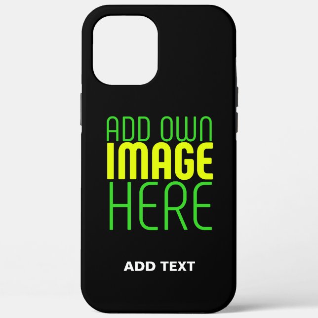MODERN EDITABLE SIMPLE BLACK IMAGE TEXT TEMPLATE Case-Mate iPhone CASE (Back)