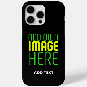 MODERN EDITABLE SIMPLE BLACK IMAGE TEXT TEMPLATE iPhone 15 PRO MAX CASE