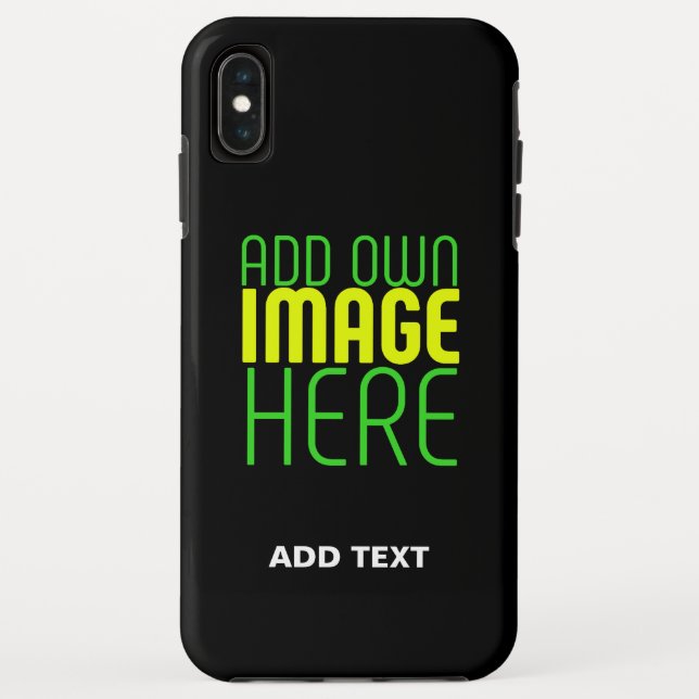 MODERN EDITABLE SIMPLE BLACK IMAGE TEXT TEMPLATE Case-Mate iPhone CASE (Back)