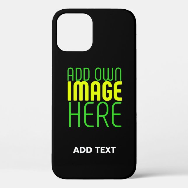 MODERN EDITABLE SIMPLE BLACK IMAGE TEXT TEMPLATE Case-Mate iPhone CASE (Back)