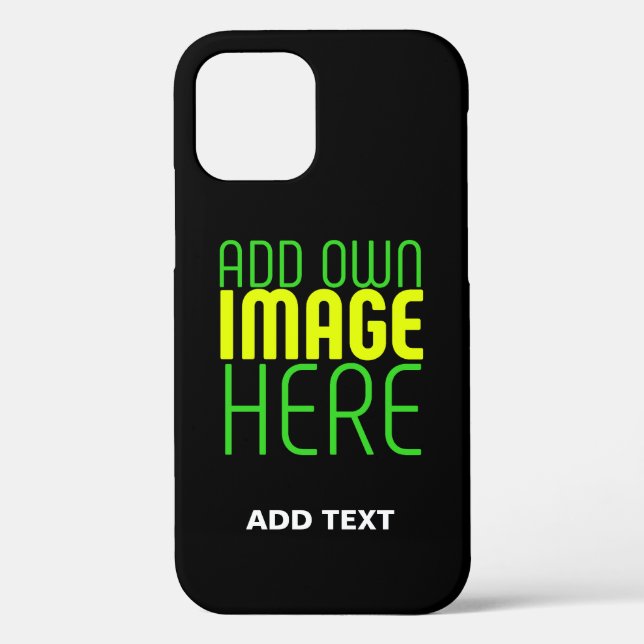 MODERN EDITABLE SIMPLE BLACK IMAGE TEXT TEMPLATE Case-Mate iPhone CASE (Back)
