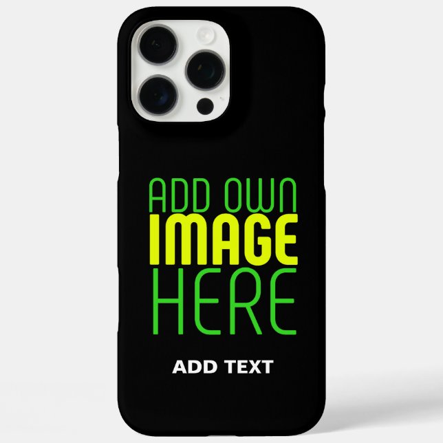 MODERN EDITABLE SIMPLE BLACK IMAGE TEXT TEMPLATE Case-Mate iPhone CASE (Back)