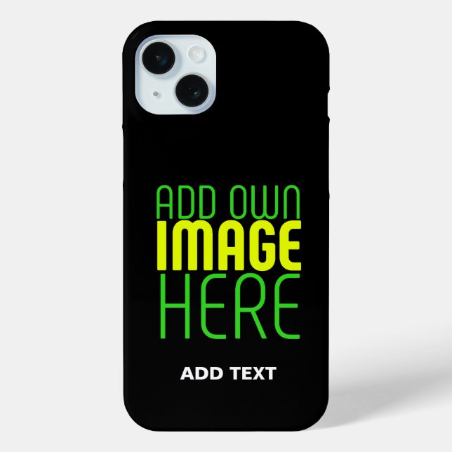 MODERN EDITABLE SIMPLE BLACK IMAGE TEXT TEMPLATE Case-Mate iPhone CASE (Back)