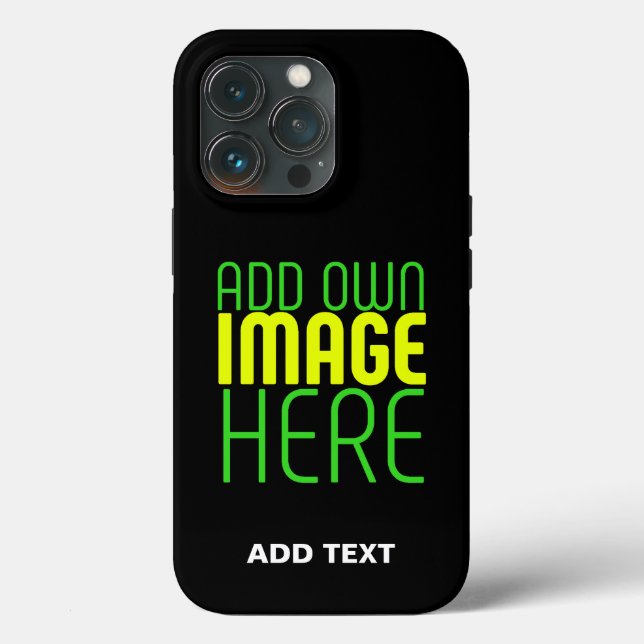 MODERN EDITABLE SIMPLE BLACK IMAGE TEXT TEMPLATE Case-Mate iPhone CASE (Back)