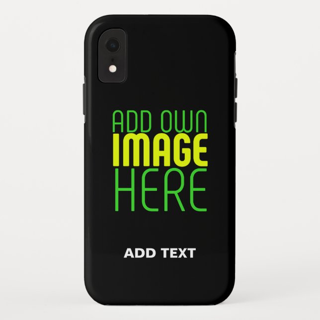 MODERN EDITABLE SIMPLE BLACK IMAGE TEXT TEMPLATE Case-Mate iPhone CASE (Back)