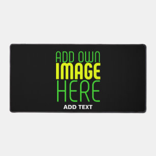 MODERN EDITABLE SIMPLE BLACK IMAGE TEXT TEMPLATE DESK MAT