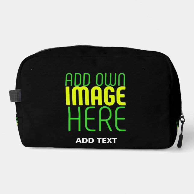 MODERN EDITABLE SIMPLE BLACK IMAGE TEXT TEMPLATE DOPP KIT (Front)