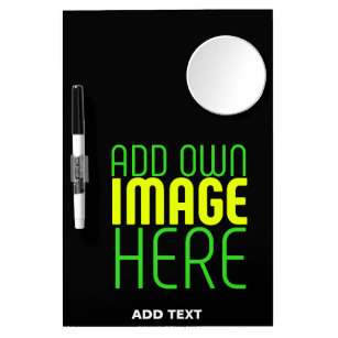 MODERN EDITABLE SIMPLE BLACK IMAGE TEXT TEMPLATE DRY ERASE BOARD WITH MIRROR