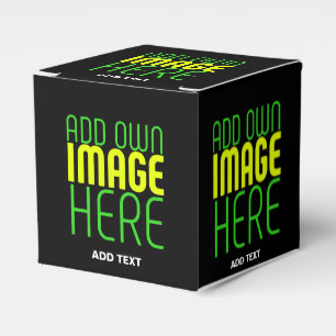 MODERN EDITABLE SIMPLE BLACK IMAGE TEXT TEMPLATE FAVOR BOX