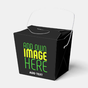 MODERN EDITABLE SIMPLE BLACK IMAGE TEXT TEMPLATE FAVOR BOX