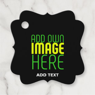 MODERN EDITABLE SIMPLE BLACK IMAGE TEXT TEMPLATE FAVOUR TAGS
