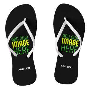 MODERN EDITABLE SIMPLE BLACK IMAGE TEXT TEMPLATE FLIP FLOPS