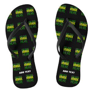 MODERN EDITABLE SIMPLE BLACK IMAGE TEXT TEMPLATE FLIP FLOPS