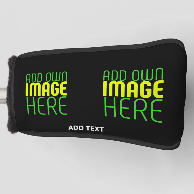 MODERN EDITABLE SIMPLE BLACK IMAGE TEXT TEMPLATE GOLF HEAD COVER (Front)