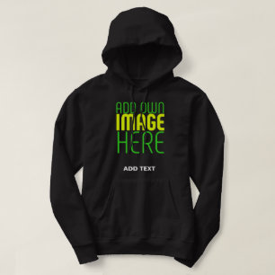 MODERN EDITABLE SIMPLE BLACK IMAGE TEXT TEMPLATE HOODIE